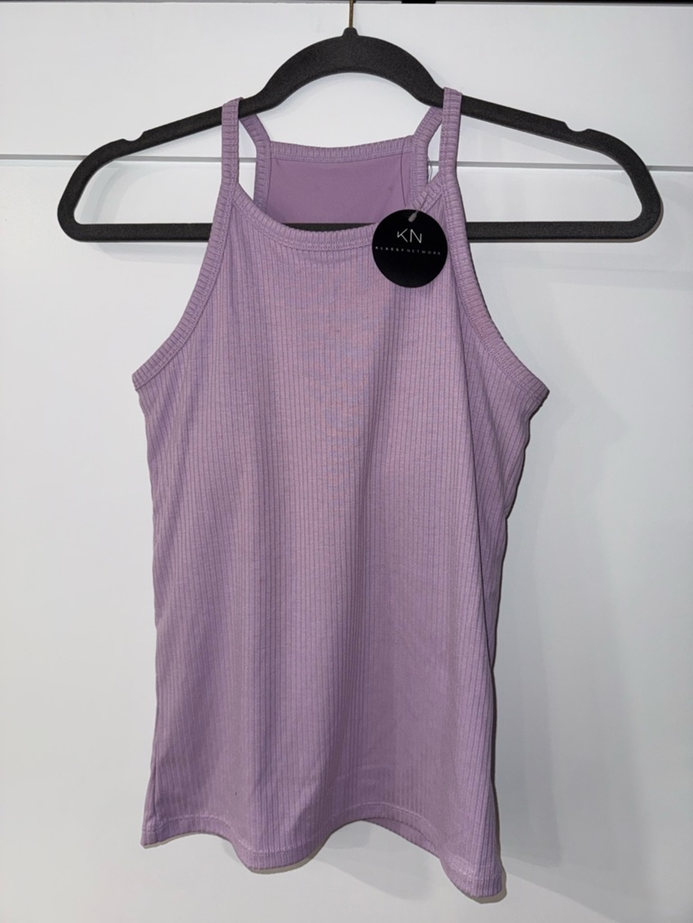 Klassy Network Lavender Ribbed Halter Tank